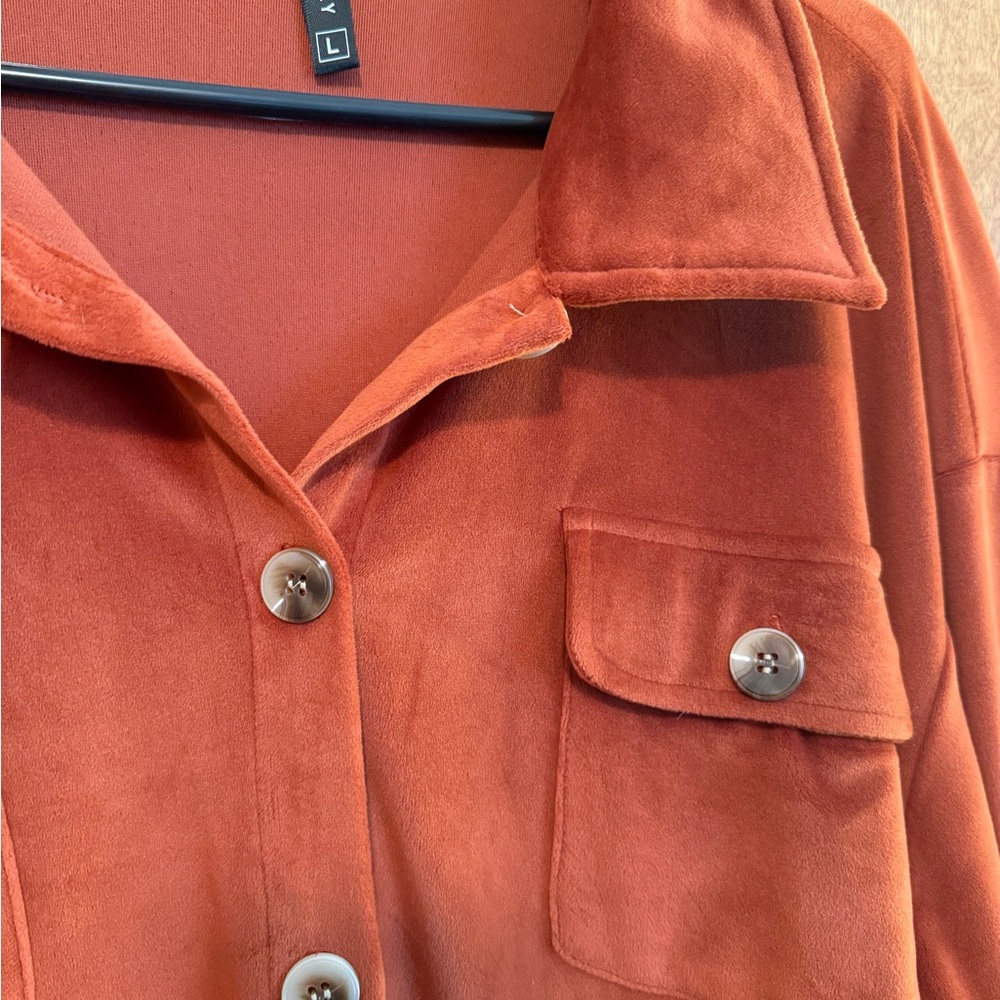 Women's Rust Button-Front Jacket With Embroidered… - image 3